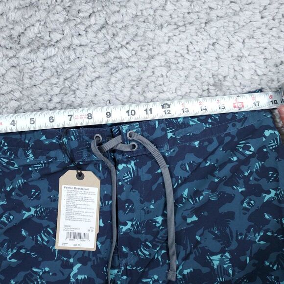 Prana Fenton Boardshorts Men's Size 34 9" Inseam Bluefin Camo Swim Blue - Picture 6 of 8
